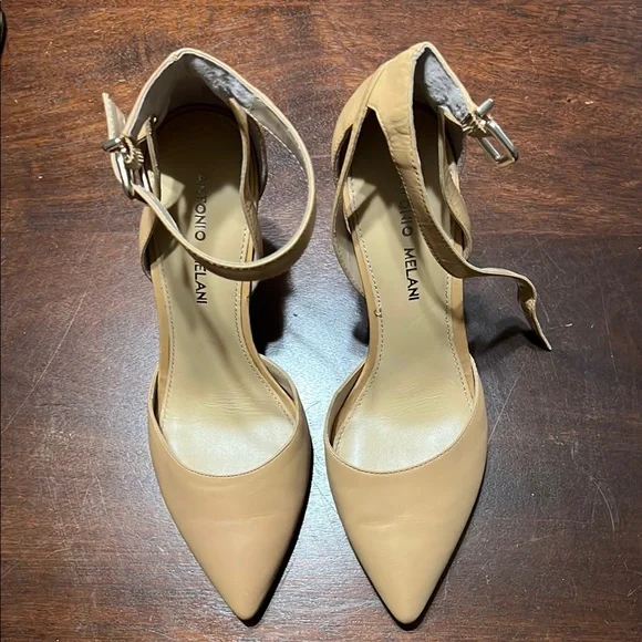 ANTONIO MELANI Tan Stiletto Heels with closed Pointed Toe - Picture 2 of 5